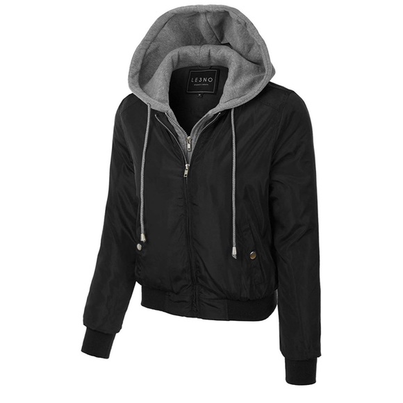 Jackets & Blazers - Bomber jacket with attached hoodie😍